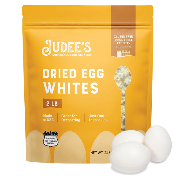 Judee's Gluten Free Dried Egg White Protein Powder - Complete Nutrition & Egg Protein - Gluten Free Baking & Meringue Powder - Lightweight & Long-Term Storage - 2 lb - image 1