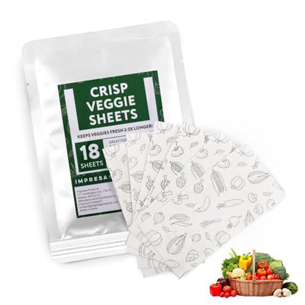 IMPRESA Produce Keeper Food Storage Sheets - Pack of 18 Extend Shelf Life & Fresh Paper for Produce - Protect Leafy Greens - Keep Fruits Fresh & Fruit Saver Paper - image 1