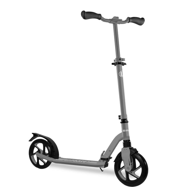Lascoota Aluminum Adult Kick Scooter - Quick-Fold Portability - Front Suspension for Smooth Glide - Adjustable T-Bar with 3 Height Options - Gray, 264 lb Capacity - image 1