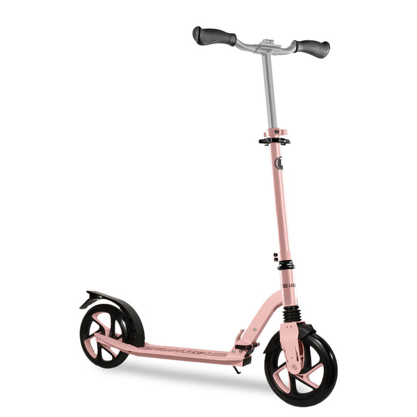 Lascoota Adult Folding Kick Scooter - Front Suspension & High-Rebound Wheels - Quick-Fold Design & Carry Strap - Adjustable Handlebars & Wide Textured Deck - Antique Pink, 264-lb Capacity - image 1