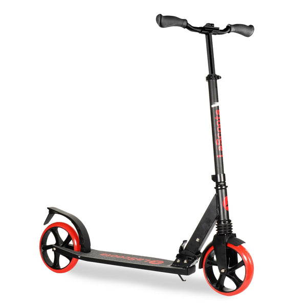 LaScoota Kick Scooter for Adults & Teens - for Youth 12 Years and Up and Men & Women - Lightweight Foldable Adult Scooter with Large Sturdy Wheels 220lbs (Teen, Red) - image 1