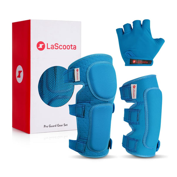 Lascoota Roller Skates Protective Gear Set for Kids - Medium, Blue - Elbow & Knee Guards with Wrist Gloves for Skateboarding Equipment - Scooter Protective Gear & Rollerblade Pads - image 1