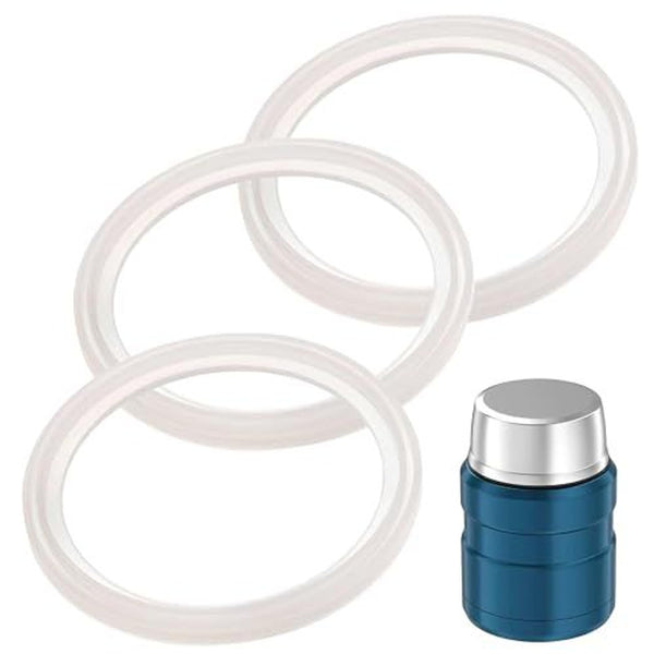 Impresa Replacement Silicone Gaskets - Compatible with Thermos Stainless King Food Jars & Thermos Seal Replacement - Leak-Proof & Food Jar Seal - Durable Silicone & Gasket Kit - Pack of 3, Round - image 1