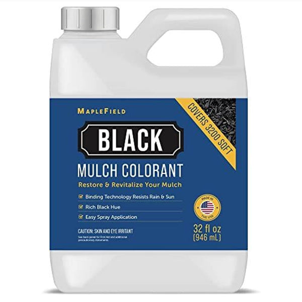 Maplefield Ultra Concentrated Black Mulch Dye - 32 Oz - Rubber Mulch Colorant & Pine Straw Stain - Fade-Resistant Formula for 3200 Sq Ft Coverage - image 1
