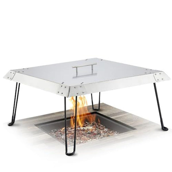 Maplefield Stainless Steel Fire Pit Heat Deflector – Outdoor Heat Shield for Tabletop & Camping Stove - image 1