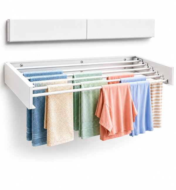 Maplefield Wall Mounted Foldable Drying Rack - Heavy Duty 50 lb Laundry Rack - Rust Resistant Indoor & Outdoor Use - Easy Wall Mount Installation - image 1