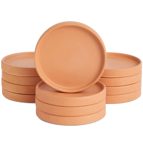 Okuna Outpost Terracotta Plant Saucers - 4.5-Inch, 12-Pack, Orange, Round, Traditional Style - Clay Pot & Drainage Trays for Indoor & Outdoor Use - image 1