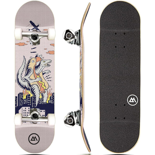 Magneto 7-Ply Maple Complete Skateboard - Double Kicktail & Shallow Concave Cruiser Skateboard - Smooth Skateboarding with ABEC-5 Bearings & 51mm Wheels - 31 x 8 in - image 1
