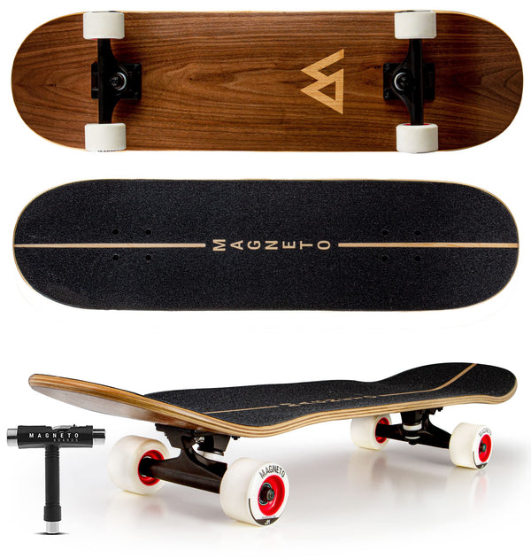 Magneto Complete Cruiser Skateboard - Smooth All-Terrain Ride - Stable 7-Ply Maple Deck - Soft 78A Wheels - 31 x 8.5 in, Natural SUV - image 1