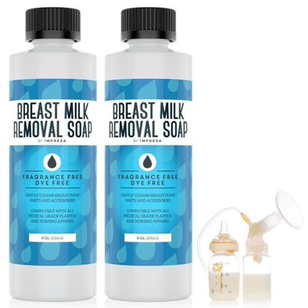 [2 Pack] Breast Milk Removal Soap - Clean Your Breast Pump Parts, Bottles, Nipples and Nursing Apparel Quick – Made In USA – No Fragrances or Dyes - 16 Total Ounces - image 1