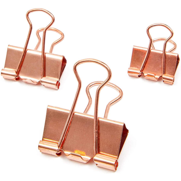 Bright Creations Binder Clips - Assorted Rose Gold Binder Clips for Secure Grip, Desk Organization & Rose Gold Office Supplies - 150 Pack: Small 0.6 Inches, Medium 0.75 Inches, Large 1 In - image 1