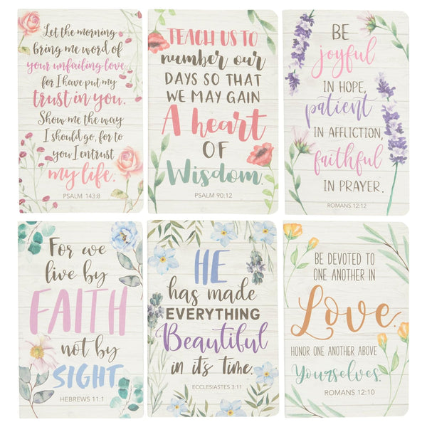 Faithful Finds Journal for Women Faith Prayer Notebooks - 5 x 8 In, 6 Pack, 40 Sheets - Rustic Floral Cover Bible Study Notebook - image 1
