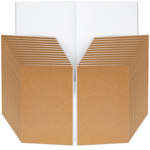 Paper Junkie Journaling Notebooks - 24 Pack, 8.5 x 11 In, Brown, Soft Cover - Blank Unlined Kraft Paper Sketchbooks & Writing Journals Bulk for Sketching & Note Taking - image 1