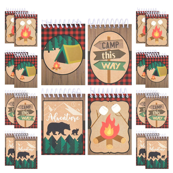 Pipilo Press Camping Party Notepads - 32-Pack, 2.5 x 3.5 in - Wilderness Designs for Kids Doodling & Journaling - Camping Notebook Party Supplies - image 1