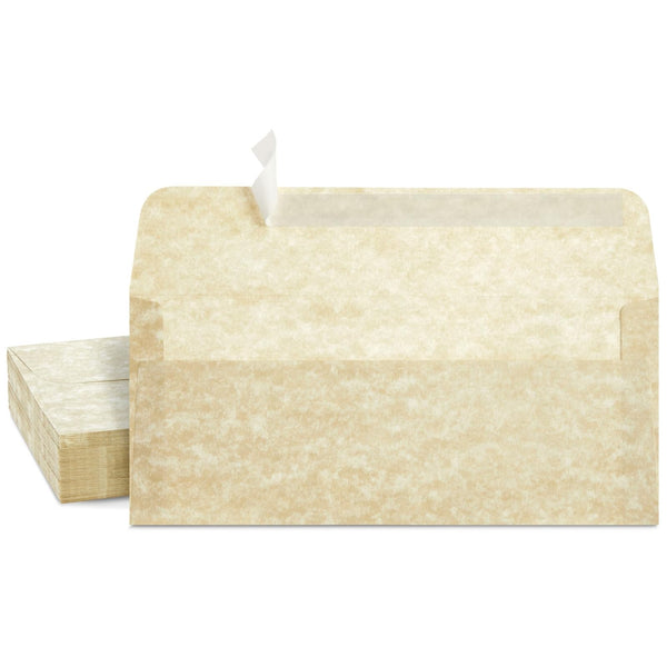 Sustainable Greetings 50-Pack #10 Parchment Paper Business Mailers - 4 1/8 x 9 1/2 In, Ivory 90 GSM - Peel & Seal Adhesive Strip Closure for Letters & Invitations - image 1