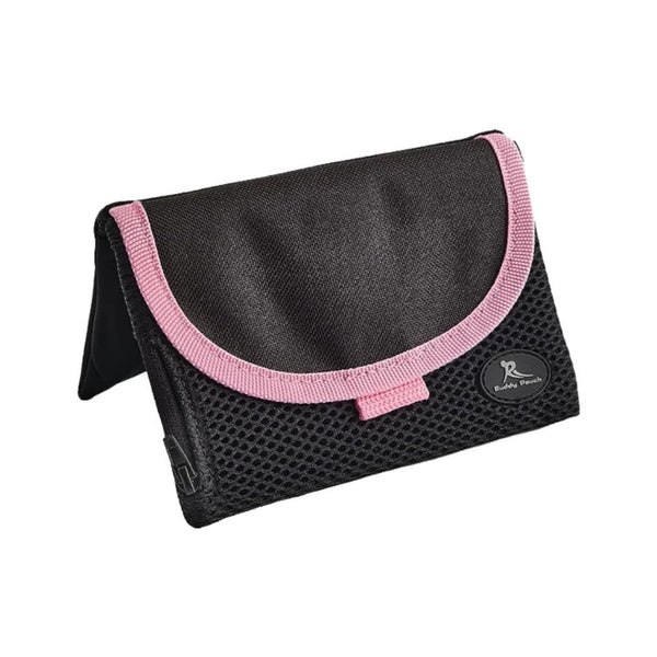 Running Buddy Magnetic Fanny Pack - Water-Resistant Belt Bag - Secure Magnetic Closure Waist Pack - Phone Belt Holder & Headphone Port - XL 6.8 x 4 in, Black/Pink - image 1