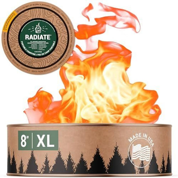 Radiate XL Portable Campfire As Seen On Shark Tank - Made in USA - Up to 2 Hours of Burn Time - Reusable Travel Fire Pit for Camping, Beach, Patio - Portable Fire Pit (Eucalyptus Scent) - image 1