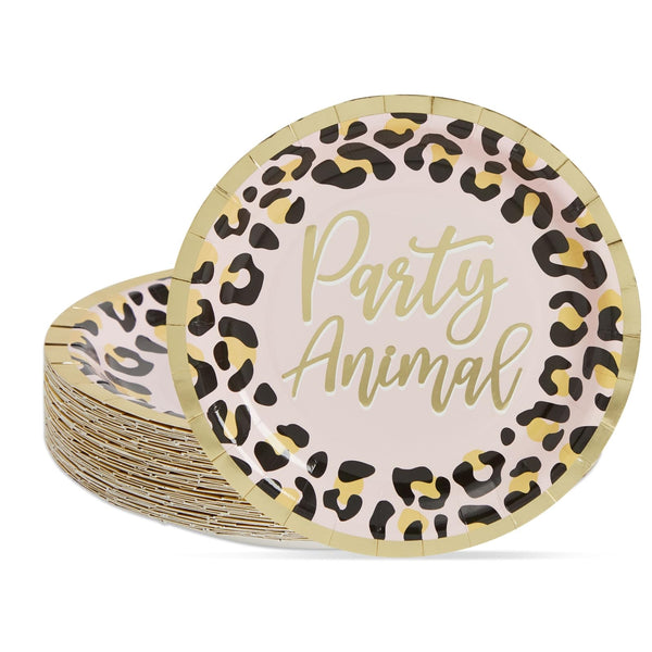 Cheetah Print Paper Plates for Party Animal Safari Birthday Supplies (9 In, 48 Pack) - image 1