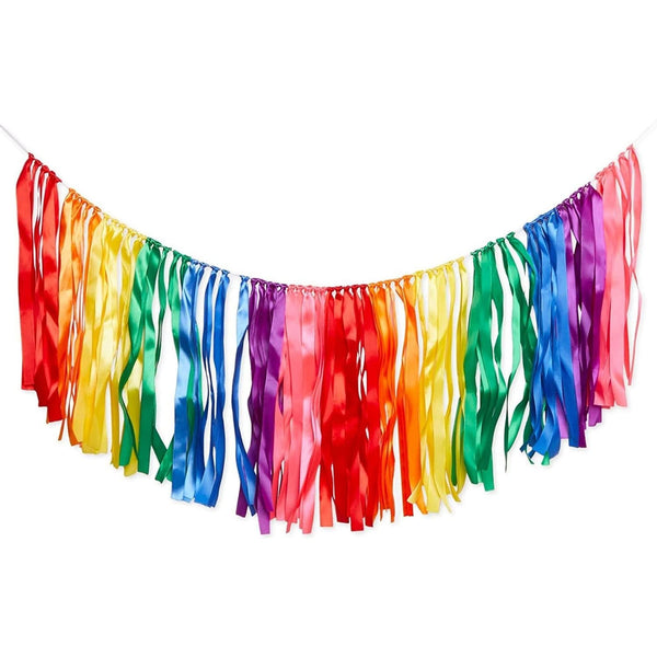 Sparkle and Bash Rainbow Tassel Garland - 10 Ft Hanging Tassel Fringe Party Fringe - Vibrant Rainbow Party Decoration - Birthday Decoration & Outdoor Garland - 14 x 118 in, Pack of 1 - image 1