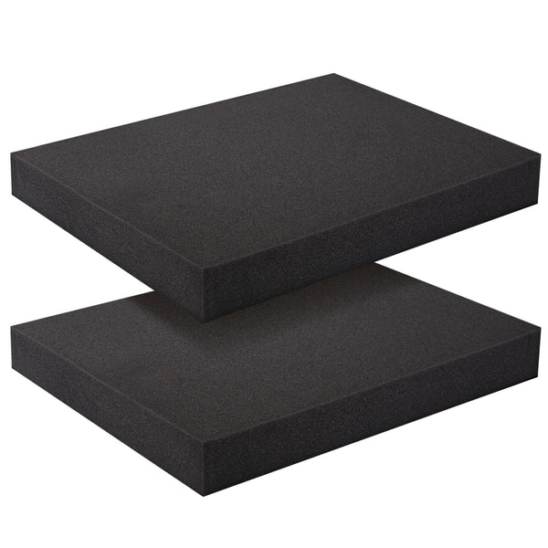 Okuna Outpost Black Foam Cushion Sheets - 16 x 12 x 2 in, Black, 2-Pack - High Density Polyurethane Foam Insert & Cuttable Padding - Toolbox Padding & Craft Inserts - image 1