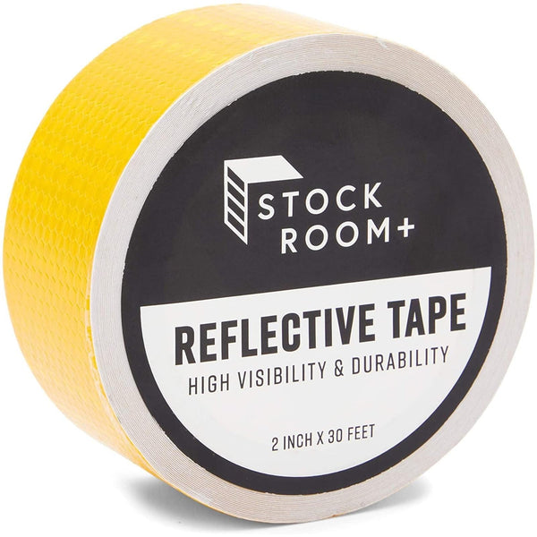 Stockroom Plus Yellow Reflective Tape - 2 in x 30 ft Roll - Yellow Stair Tape for Walkways, Trailers & Bikes - Outdoor Reflective Safety & Durable Adhesive - image 1