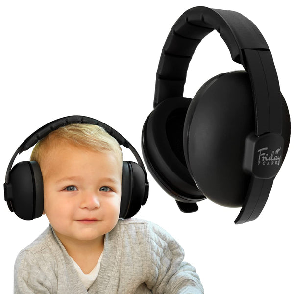 Friday 7Care Baby Headphones - Baby Ear Protection, Noise Cancelling Headphones with Adjustable Headband for Ages 0-24 Months, Black - image 1