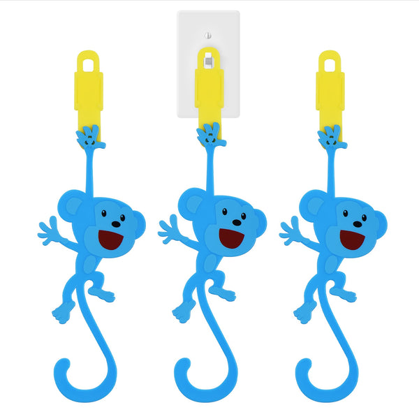 IMPRESA Light Switch Extender - 3 Count, Blue/Yellow - Monkey Shape for Easy Access & Light Switch Reacher for Kids - image 1