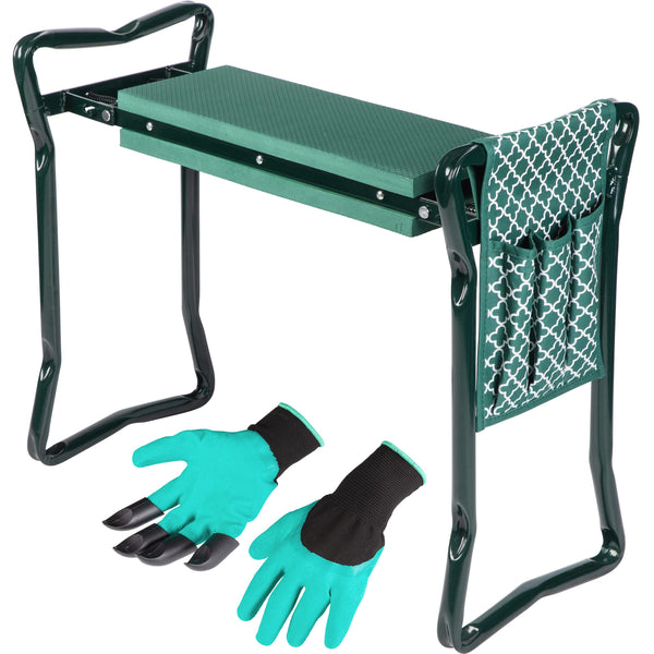 Abco Tech Garden Stool & Kneeler - Kneeler & Stool for Gardening, Foldable Garden Seat for Storage, Garden Kneelers for Seniors, Gifts for Women, Bench Comes with Tool Pouch & Gloves - image 1