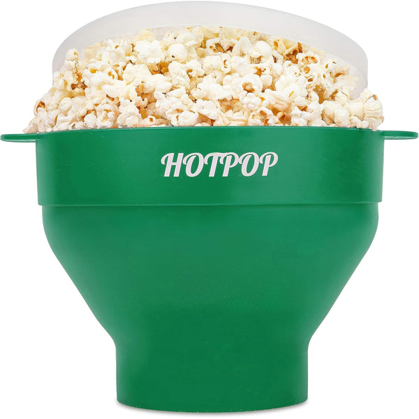 The Original Hotpop Microwave Popcorn Popper, Silicone Popcorn Maker, Collapsible Bowl and Dishwasher Safe- 20 Colors Available (Olive Green) - image 1
