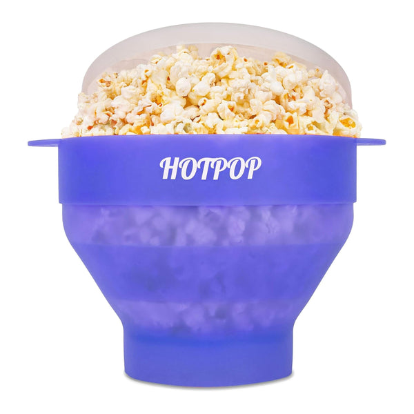 The Original Hotpop Microwave Popcorn Popper, Silicone Popcorn Maker, Collapsible Bowl and Dishwasher Safe- 20 Colors Available (Glacier Blue) - image 1