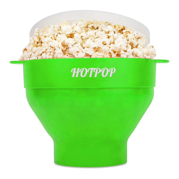 The Original Hotpop Microwave Popcorn Popper, Silicone Popcorn Maker, Collapsible Bowl and Dishwasher Safe- 20 Colors Available (Green) - image 1