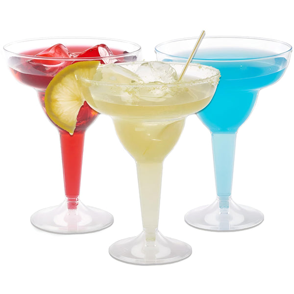 Prestee 50 Clear Plastic Margarita Glasses, 12oz - Heavy Duty Margarita Glasses Disposable for Cinco de Mayo Party Decorations, Taco Party, Plastic Cocktail Cups - image 1