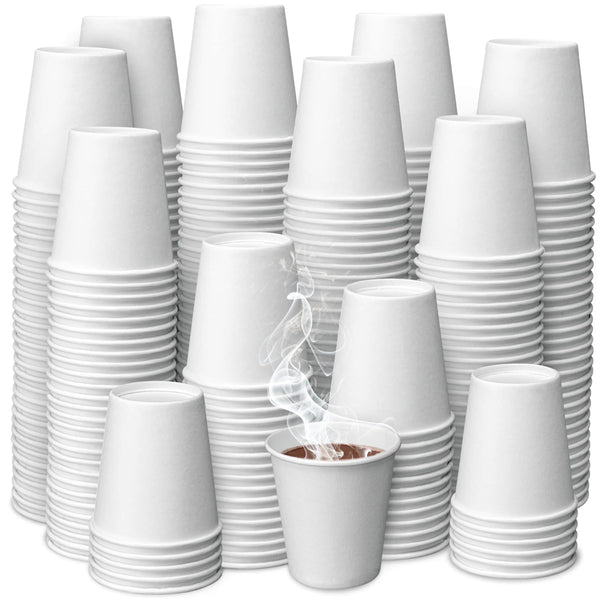 Prestee 500 Pack 3oz Paper Cups - Disposable Paper Cup, Paper Coffee Cups for Espresso, Disposable Mouthwash Cup, Throwaway Small Snack Holders for Water - image 1