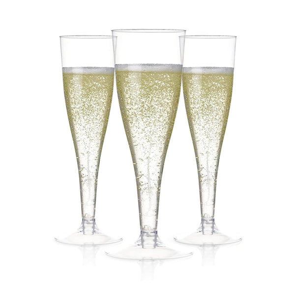 Prestee Set of 200 Plastic Champagne Flutes - Clear Champagne Glasses for Parties, Weddings, Events - 4.5 oz Disposable Drinkware - Elegant Stemware for Toasts Cocktails Mimosas - image 1