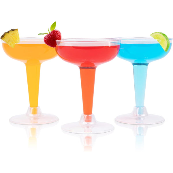 Prestee 24 Clear Plastic Coupe Glasses 4oz - Disposable Plastic Cocktail Cups, Martini Glasses, Margarita Glass, Champagne Glass for Parties, Cinco de Mayo, Taco Party, Weddings Decorations - image 1