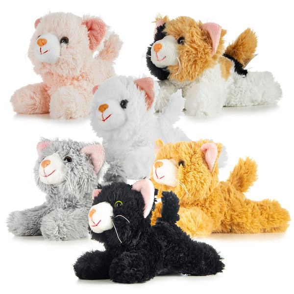 PREXTEX Realistic Looking Small Cat Stuffed Animal - 6 inch Stuffed Kittens with Lifelike Details - Plush Cat Set for Kids, Pet Toys, Home Decor, or Cat Lady Costume - Soft and Huggable - 6 Pack - image 1