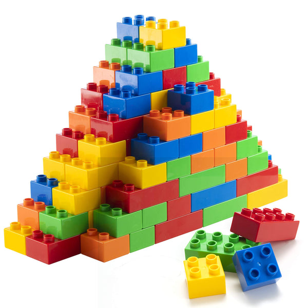 PREXTEX Building Blocks for Toddlers - 300 Jumbo Building Bricks with Carrying Box for Easy Storage - 5-Color Build Toys and Gift Set for Kids Ages 3 and Above - Compatible with Major Brands - image 1
