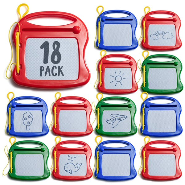 PREXTEX 18-Pack Mini Magnetic Drawing Board for Kids - Mini Doodle Pad Bulk Toys for Classroom Toys - Goodie Bags for Kids Birthday, Daycare, and Toddler Party Favors - image 1