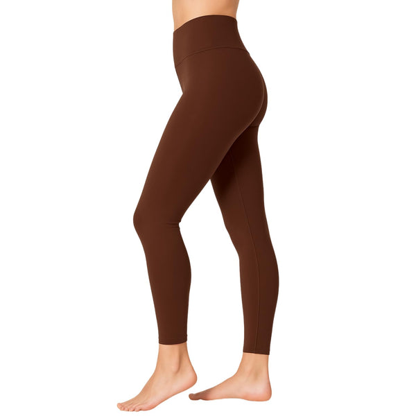SATINA Brown Leggings for Women - High Waisted Brown Tights for Women - Buttery Soft Full Length Tummy Control Legging - Stretchy, Comfortable, and Non-See Through - Available in Capri and Full Length - image 1