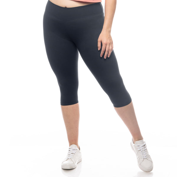 SATINA High Waisted Capri Leggings for Women - Capri Leggings for Women - High Waist for Tummy Control - Charcoal Capri Leggings for -3 Inch Waistband (Plus Size, Charcoal) - image 1