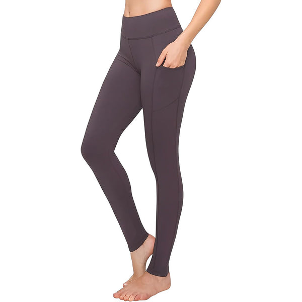 SATINA High Waisted Leggings for Women - Soft, Stretchy Leggings with Side Pockets - Full Length Yoga Pants for Women - Tummy Control and Buttery Soft Fabric for All-Day Comfort - Vintage Violet - image 1