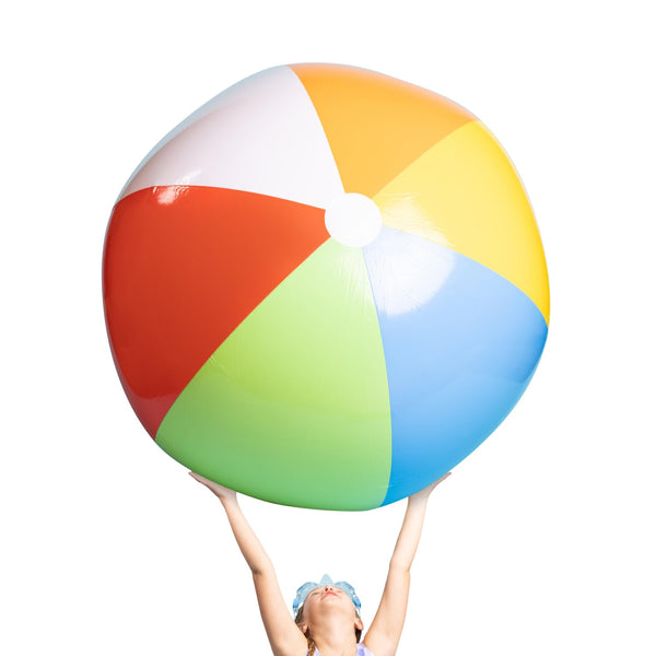 Top Race 2-Pack Giant Beach Balls 42-Inch Inflatable Pool Balls for Swimming and Outdoor Fun - Multicolor Big Shiny Ball for Beach Party and Summer Games - image 1