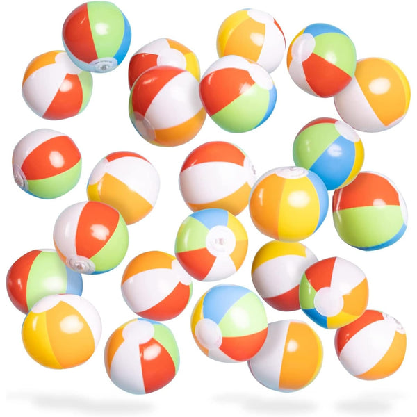 Top Race 25 Pack Mini Beach Balls Bulk Pack - 6 Inch Inflatable Rainbow Beach Balls for Kids - Ideal Pool Toys, Centerpieces for Tables, Lake Toys, Theme Party Decorations - image 1