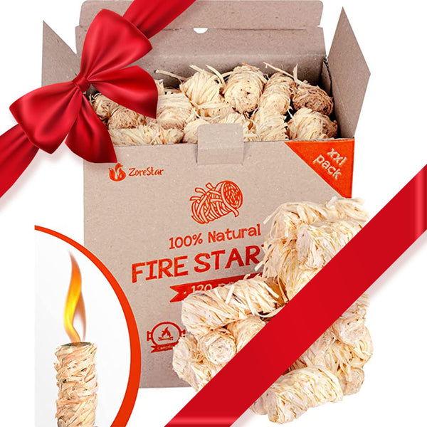 Zorestar Fire Starters XXL 120 pcs - Firelighters for Indoor and Outdoor Use, Compatible with Solo Stove, Green Egg and Other firepits and BBQs - Box of 100% Waterproof Firestarters - image 1