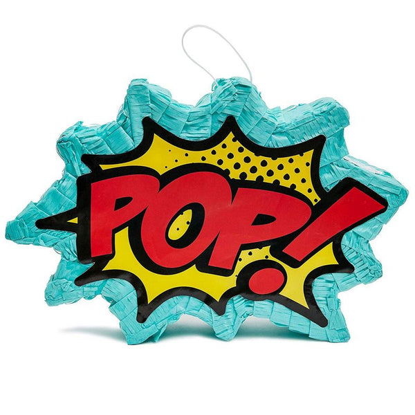 Small Comic Book Action Hero Piñata, Kids Birthday Party Supplies (17 x 11 x 3 In)