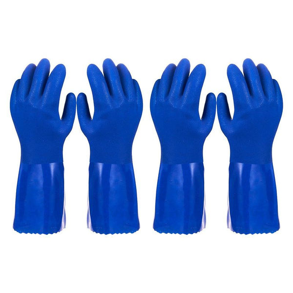 Rubber Household Gloves - Cotton Lined Dishwashing Kitchen Gloves (2 Pair, Small)