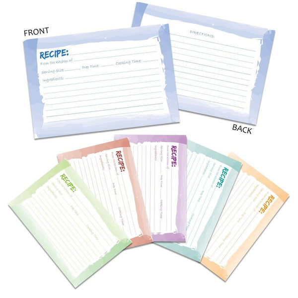 Recipe Cards - 60 Pack Blank Recipe Cards, Double-Sided, Watercolor Design, Perfect for Wedding, Bridal Shower, and Special Occasion, 4 x 6 Inches