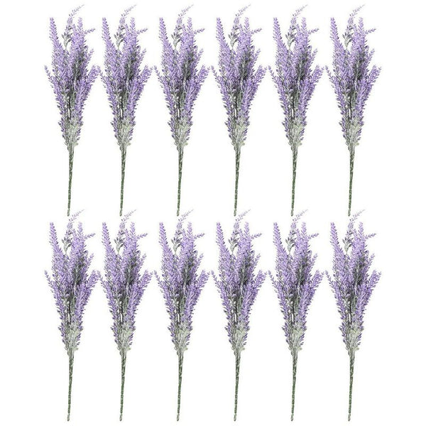 Lavender Artificial Flowers, Farmhouse Decor (12 Bundles)