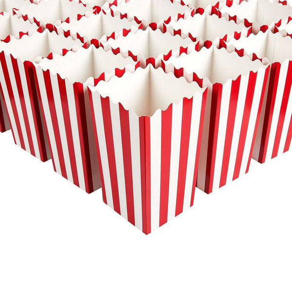 Small Striped Popcorn Boxes for Movie Night, Birthday Party (3 x 4 In, 100 Pack)