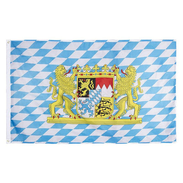 Juvale Bavarian Oktoberfest Flag - 2-Piece Bavaria Flags, German Theme Party Decoration, Polyester with Outdoor Flag Pole Metal Grommets, 59 x 35 Inches